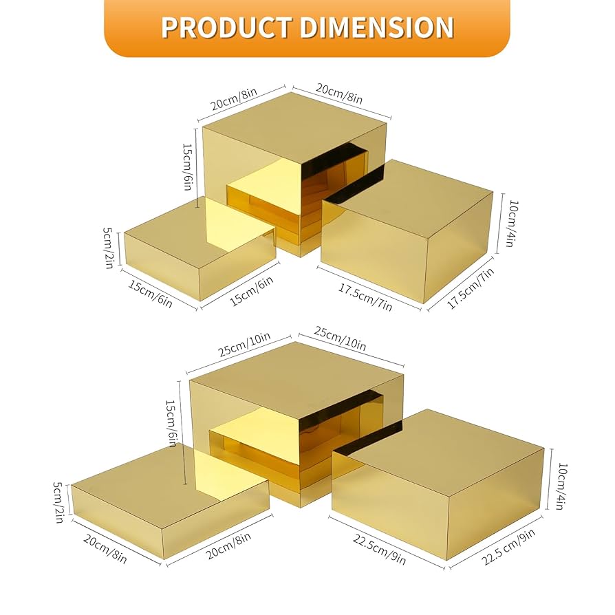 Amazon.com: Gold Risers Display Stands, 6pcs Acrylic Display